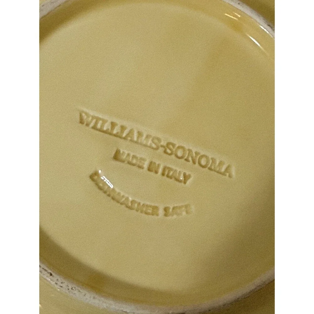 New Williams Sonoma Set of 4 Leaf Autumn Fall Plates Green Red Yellow Italy